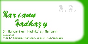 mariann hadhazy business card